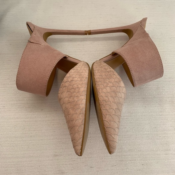 New EXPRESS Blush Reptile Slide Heels Woman’s 10 - Picture 7 of 13